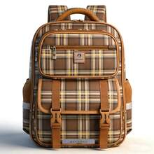 Large Travel Backpack, Business Laptop Backpack, Suitable For High School Students, Travel, School, Commute And Computer Use. New Fashion Large Capacity High-End Korean Style Casual Simple Lightweight Versatile Canvas Plaid Adjustable Shoulder Strap Shoulder Bag Handbag Tote Bag Backpack For Travel, Shopping, Dating Holiday , Vintage - Multicolor - View 15