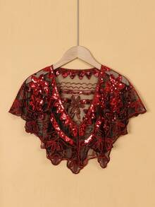 Cardigan cu paiete 1 buc, jachetă bolero fără mâneci din plasă, la modă și elegantă pentru femei în timpul verii - Multicolor - Vizualizare 12