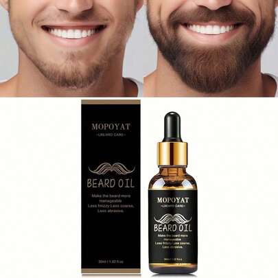 1pcs Aceite para barba para hombres: esencia nutritiva y suavizante para una barba elegante; cuidado suave para un mantenimiento sin esfuerzo; el regalo ideal para caballeros, novios, maridos o padres; ¡realza el encanto de tu barba!