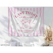 Custom Beach Bachelorette Party Banner Decor Last Toast On The Coast Tapestry Sign Seashell Cocktail Martini Bach Weekend Photo Backdrop - 柔和的藍綠色 - 查看 9
