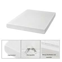 Mattress, Comfortable; Bedspread With Anti-Slip Particles And Handles; Oeko-Tex Certified; Ergonomic, Breathable And Durable; Firmness H3 - White - View 6