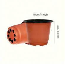50/100pcs Plastic Conical Seedling Cups With Drainage Holes, Traditional Style, Suitable For Indoor/Outdoor Planting, Garden & Lawn Care, Potting Tools And Container Accessories - Red - View 2