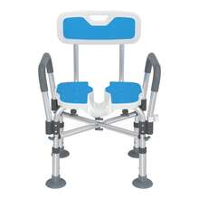 Shower Stool, Shower Chair, Height-Adjustable, Non-Slip Bath Seat With Backrest And Armrests, Bath Stool, Shower Stool For Adults And Seniors, With EVA Pad - B - Xem 2