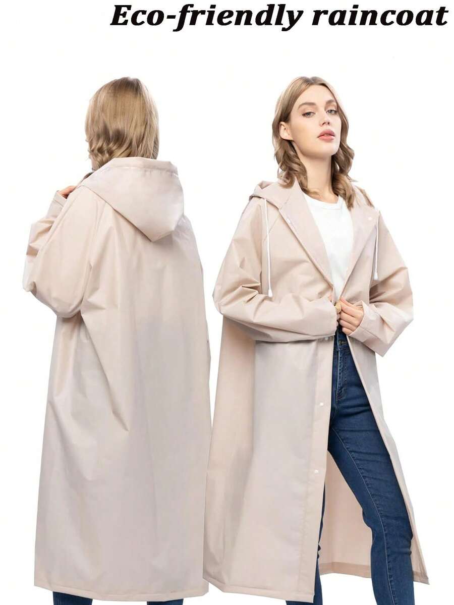 男女通用连帽长款EVA中性雨衣，便携速干，轻便易携，适合日常通勤和旅行。加厚防水设计，防水、防风、速干、透气，是骑行、徒步和户外探险的理想之选，雨天（雨季）必备，海滩/旅行/度假必备。 - 多款 - 查看 1