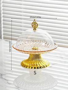 1pc Round Cake Stand With Cover - Multifunctional Dessert Display Set, Also Can Be Used As Cheese Platter, Suitable For Cheese, Chips, Dips And Fruit Plate, With Large Acrylic Dome Cover - Champagne - View 11