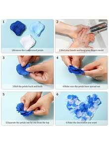 Rose Petals & Party Confetti - Blue and White - View 9