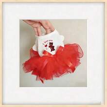 1pc Dog/Cat Valentine's Day Wedding Dress, Teddy/Poodle/Small Dog Princess Dress - White - View 5