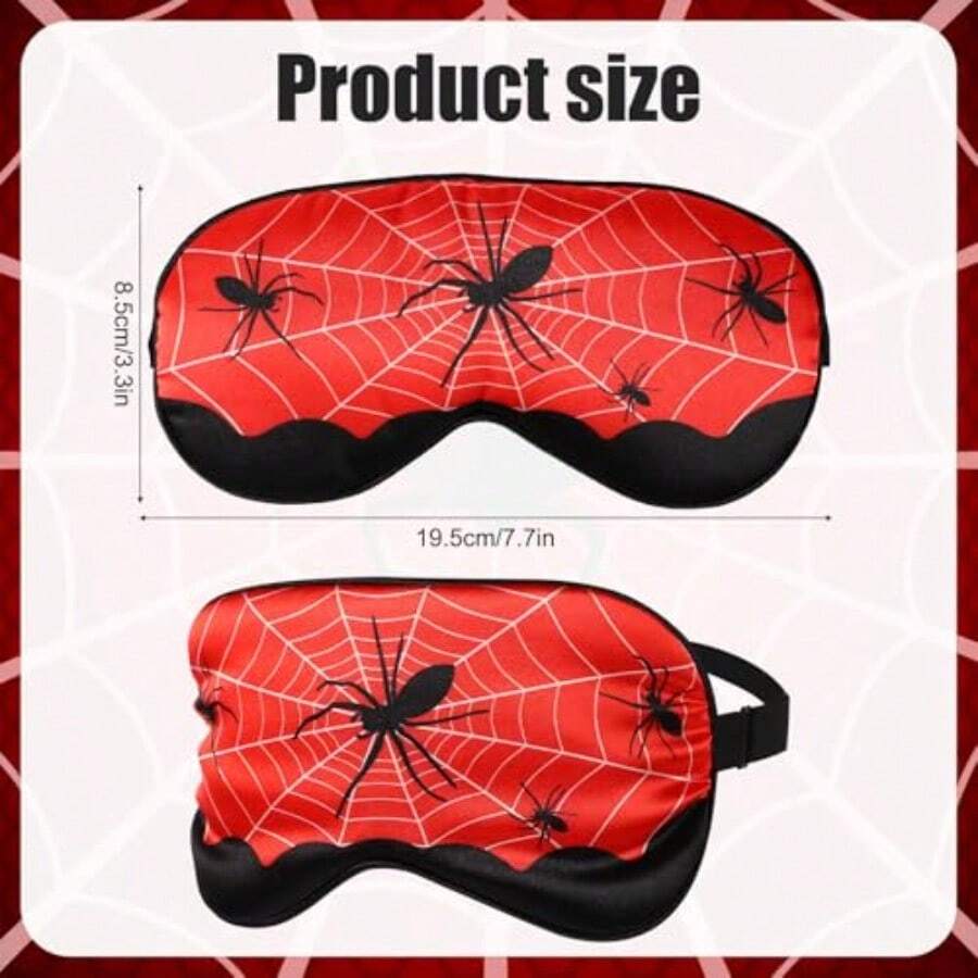 Antifaz para Dormir Suministros para Dormir para niños Máscara para Los Ojos con Correa Ajustable Máscara para Los Ojos para niños y Niñas Suministros para Fiestas de Viaje-B027 - Rojo Negro Blanco - Ver 1