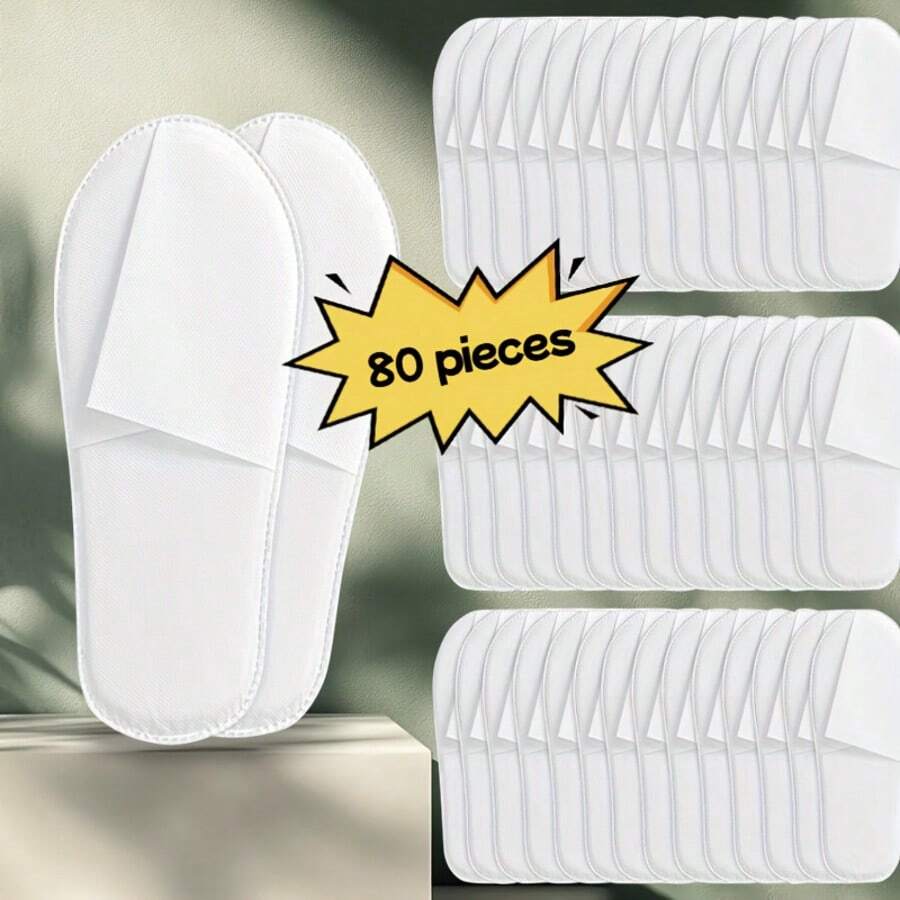 一次性客用拖鞋，白色闭趾SPA旅行居家拖鞋，散装 - 女款拖鞋 - 查看 1