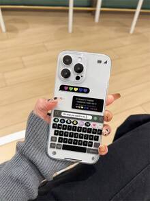 1pc Thick Transparent Anti-Drop UV Painted Pink TPU Phone Case With Minimalist Chat Interface Personalized Pattern Design Compatible With IPhone 17/17 Air/17 Pro/17 Pro Max, 16/16 Plus/16 Pro/16 Pro Max, 15/15 Plus/15 Pro/15 Pro Max, Galaxy S25 Ultra, S24 Ultra, S22, S21 Ultra, S21 FE 5G, S23, S23+, S23 Ultra, S24 Series. It Provides Lens Protection And Can Be Used As A Protective Cover, Suitable As A Gift For New Year, Christmas, Halloween Or Valentine's Day. - Multicolor - View 2