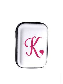 玫瑰红心形字母 A-Z 便携迷你收纳袋，CCD 收纳袋，相机保护套，防水防震数码收纳袋，电子产品收纳袋，个性化姓名 Logo 手机充电器线缆整理器，充电器收纳包，男女通用旅行必备，邮轮必备，度假必备，假日必备，旅行用品 - 彩色 - 查看 12