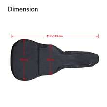 41" Classical Acoustic Guitar Case, Waterproof Gig Bag, Heavy Duty Soft Backpack - 黑色 - 查看 3