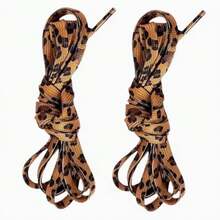 1 Pair Leopard Print Flat Shoelaces (2pcs), Animal Pattern Sneaker & Canvas Shoe Replacement Laces, Durable Trapezoidal Design Suitable For Men & Women, 39 Inch Length, Tear-Resistant Casual Wear, 10 Specifications Available - Multicolor - View 9