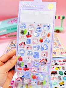Bộ sticker dán trang trí sổ tay rời, sticker hoạt hình anime phong cách Nhật Bản, sticker trang trí tự làm có thể tái sử dụng, sticker tương tác cho trẻ em, sticker trang trí hàng ngày, sticker trang trí tiệc. - Nhiều màu - Xem 9