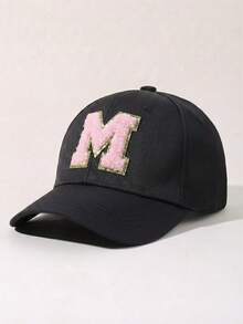 1pc Adjustable Baby Baseball Cap - Soft Alphabet Letter Infant Sun Hat - Unisex Newborn & Toddler Daily Wear Hat (A-Z Letters) - Multicolor - View 5