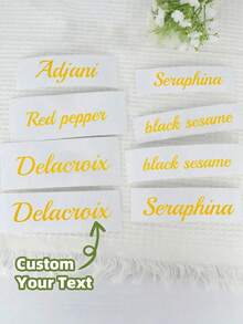 1-8pcs Customizable Name Labels/Stickers, Personalized Stickers, Name Tags, Date Stickers, DIY Gifts, Handwritten Fonts, Wedding Stickers, Gift Stickers. Customizable Holographic Name Stickers, Suitable For Water Bottles, Holiday Calendars, Etc. - Multicolor - View 8