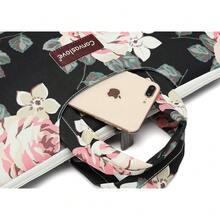 Canvaslove 15 Inch White Rose Water Resistant Laptop Shoulder Messenger Bag Sleeve Case For MacBook Pro 16 Inch And 15 Inch-15.6 Inch Laptop - ‎whiteRose - View 5