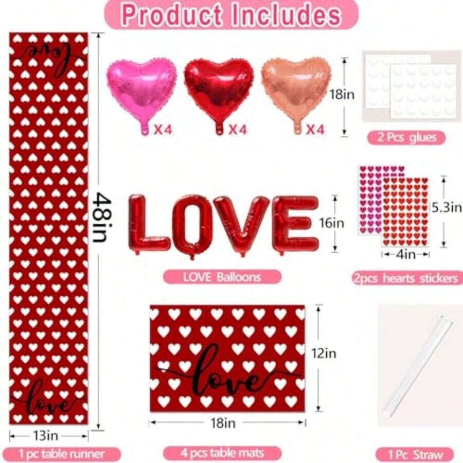 Kitchen Tablecloth - Red Love - View 1