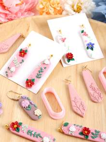 波西米亚风几何简约系列粘土切割器，用于耳环首饰制作的聚合物粘土切割器，粘土工具，聚合物粘土耗材，美术用品 - Clay Cutters - 查看 8