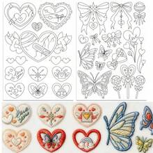 Pre-Printed Heart Plant Embroidery Stickers Water-Soluble Washable Non-Woven Stabilizer For DIY Sewing & Craft - A - View 5