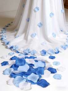 Rose Petals & Party Confetti - Blue and White - View 7
