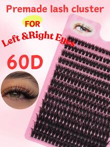 280pcs 60D High-Volume European & American Style False Eyelashes, 8-16mm Mixed Length, Freely Combinable, Specially Designed For European & American Glamour Makeup, Classic Density Matching The Natural & Voluminous Look Of European & American Makeup, Retaining The Uplifted & Curled Atmosphere Without Being Overly Exaggerated, Easily Creating The Captivating European & American Eye Makeup That Enlarges The Eyes. - D - View 3