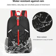 Foldable Hiking Backpack Lightweight Packable Basic-Daypack Collapsible Bag Water-Resistant Travel Men Women Camping Cycling Outdoor - màu đen - Xem 7