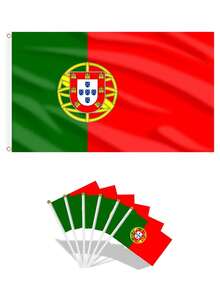 1 lá cờ Bồ Đào Nha in hai mặt kích thước 3x5ft và 10 lá cờ nhỏ cầm tay - Chất liệu polyester sáng màu, chống phai màu tia cực tím, hoàn hảo cho trang trí ngoài trời trong các dịp lễ và thể hiện lòng tự hào ! - Bồ Đào Nha - Xem 1