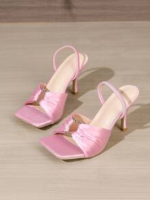 Giày cao gót màu hồng dành cho nữ, kiểu dáng tối giản thời trang mùa hè mới, đa năng, tự tin, phù hợp cho trang phục hàng ngày, đi làm, dự tiệc và hẹn hò. - Hồng - Xem 7