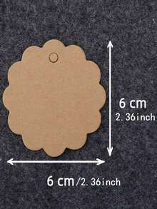 30/50/100 piezas Etiquetas de regalo de papel con forma de abanico de estilo bohemio con cuerda de yute natural, etiquetas de regalo de papel kraft redondas, adecuadas para fiesta de cumpleaños, decoración de boda, manualidades, bolsas de regalo de boda DIY (Blanco-Marrón) - Marrón - Ver 2