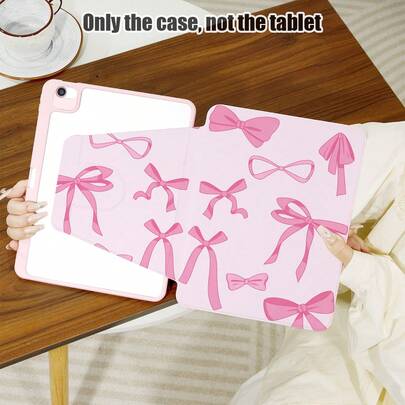 1个360°旋转支架翻盖保护套，精致蝴蝶结彩绘设计，带笔槽，PU皮革材质，兼容荣耀Pad 8/9/10、荣耀GT 11.5英寸/X7/X8A/X9/X8Pro/X9Pro/V9/V8 Pro、MatePad 11英寸（2023/2022）、MatePad 11.5英寸（2026）、Redmi、OPPO、vivo、苹果iPad（第十代）/iPad 11英寸（2025）（A16）等机型。