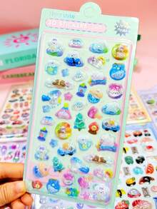 Bộ sticker dán trang trí sổ tay rời, sticker hoạt hình anime phong cách Nhật Bản, sticker trang trí tự làm có thể tái sử dụng, sticker tương tác cho trẻ em, sticker trang trí hàng ngày, sticker trang trí tiệc. - Nhiều màu - Xem 12