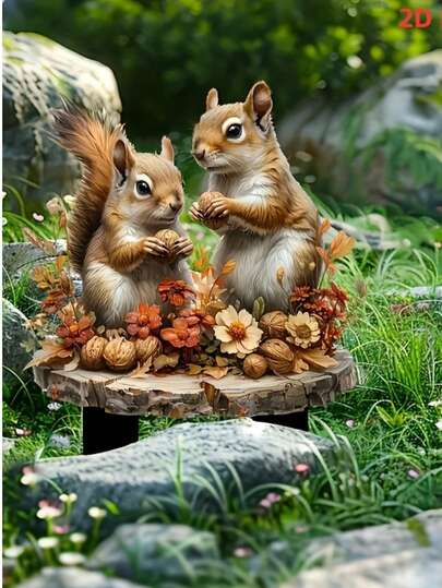 1pc Bohemian Style Squirrel Acrylic Garden , Suitable For Yard, Outdoor Decor, Planter, Rainy Season