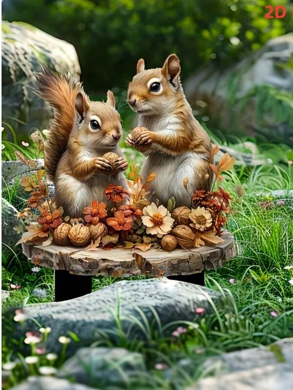 1pc Bohemian Style Squirrel Acrylic Garden , Suitable For Yard, Outdoor Decor, Planter, Rainy Season