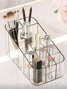 1/2pcsTransparent Acrylic Layered Display Racks, Storage Boxes, Cosmetic Storage Boxes, Trapezoidal Display Racks, Skin Care Products, Perfume, Lipstick Display Boxes, Lipstick Storage Boxes, Movable Storage Racks, Desktop Storage Boxes, Valentine's Day Gifts, Mother's Day Gifts, Room Decoration, - A - View 2