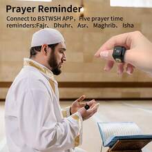 Nhẫn Tasbih thông minh cho tháng Ramadan, đọc kinh cầu nguyện Hồi giáo, bộ đếm số lần cầu nguyện kỹ thuật số, nhắc nhở năm giờ cầu nguyện mỗi ngày. - Màu hỗn hợp - Xem 6