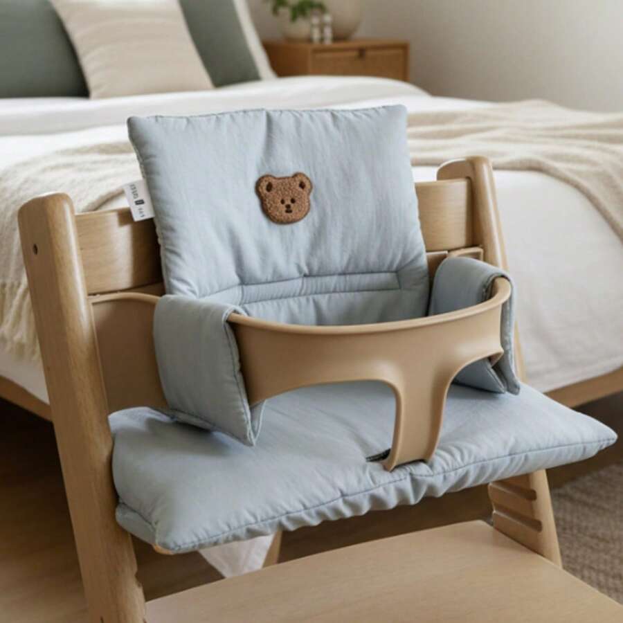 2Pcs/Set  Children's High Chair Cushions, High Chair Protective Cushions, Backrest Cushions, Suitable For Children - Blue - View 1