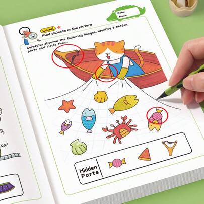 32 piezas Libro interactivo de búsqueda y encuentro - Actividades divertidas para mejorar la concentración, la percepción del color y las habilidades de escritura, adecuado para el aula y el aprendizaje en el hogar, un regalo de Navidad ideal, material de papel, que mejora la concentración | Libro interactivo | Papel duradero, Libro interactivo para niños pequeños, perfecto como artículos de papelería y útiles escolares; un excelente regalo para niñas, ideal para el Día de San Valentín, Año Nuevo, Pascua y regalos de cumpleaños