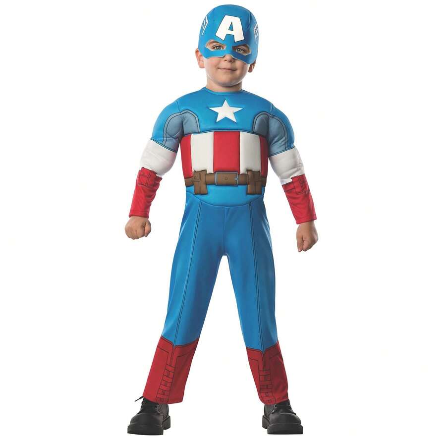 KIWI Captain America Preschool Costume - Officially Licensed Character Costume - Authentic Superhero Costume - Captain America Preschool Costume - Perfect For Parties And Carnival - Easy To Put On And Take Off, Comfortable And Lightweight Fabric - 彩色 - 查看 1