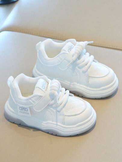 Kids' Classic Striped Casual Sneakers – Adjustable Hook And Loop Strap, Faux Leather Upper, Lightweight Sole, Stylish Daily & School Toddler Footwear