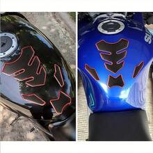 1pc Black Carbon Fiber Texture Red Edged Motorcycle Fishbone Pattern Sticker, Inspired By Fishbone Design, Smooth Lines, Layered, Unique Visual Impact - 1pc Fishbone 3D Creative Transformation Sticker - View 2