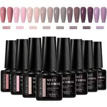 MEET ACROSS 8PCS/Set Gel Nail Polish Set Summer Nail Supplies Nude Pink Blue Red Blue Gel Polish Set Semi Permanent Nail Polish Nail Glue Soak Off UV LED Nail Art Gel Varnish Most Polular Colors Gel Nail Kit Manicure Kit Nail Art DIY Home Salon Gift For Women Nails - Nhiều màu - Xem 19