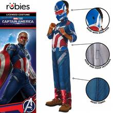 KIWI Captain America Costume For Kids - Officially Licensed Character Costume - Authentic Superhero Costume - Captain America Costume For Kids - Perfect For Parties And Carnival - Easy To Put On And Take Off, Comfortable And Lightweight Fabric - 彩色 - 查看 4