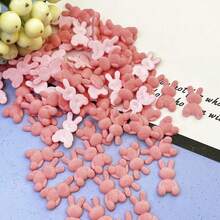 10pcs Mini Flocked Rabbit Set, Flocked Flocked Animal Beads, DIY Jewelry Pendant, Hair Clip Accessory, Handmade Christmas Gift, Holiday Supplies, Thanksgiving Gift, Ramadan And Easter Handmade Gift - Multicolor - View 9