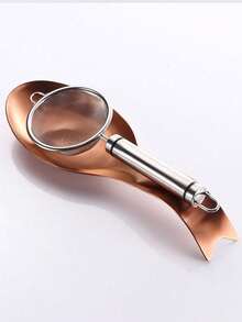 1个不锈钢勺托架托盘，适用于火锅勺、食物夹、酒店餐厅厨房用具收纳架 - 玫瑰金1 - 查看 9