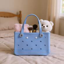 Lightweight Perforated Tote Bag With Flexible Water-Resistant Design And Sturdy Handles For Everyday Carry Needs - 藍色 - 查看 4