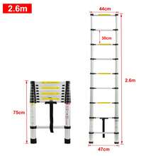 Aluminum Telescopic Ladder, Folding Ladder, Double Ladder, Sliding Ladder, Multi-Purpose Ladder, Ladder, Single Ladder, Aluminum Ladder - 2.6 M - View 2