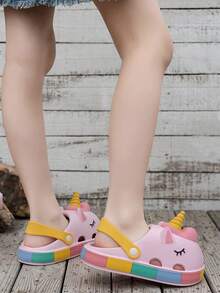 Sepatu Pantai/Kolam Renang/Taman Motif Unicorn Kartun untuk Anak-anak, Sandal Lucu untuk Dalam/Luar Ruangan - Berwarna merah muda - View 6