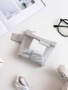 1PC/6PCS Transparent Mesh Storage Bag, Data Cable Digital Bag, Change Bag, Card Key, Bus Card, Headphone Bag, Charging Head Bag, Transparent Mesh Change Sundries Storage Bag, Three-Dimensional Portable Card Storage Bag For Going Out, Cosmetics Storage Bag - Multicolor - View 21
