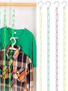 Dây nối móc treo quần áo, dây xích nhựa, móc treo quần áo dạng xích, dây treo đồ, đạo cụ trưng bày, giá treo quần áo bằng nhựa có thể thu gọn và gấp gọn, giá treo quần áo bền chắc dùng trong nhà và ngoài trời, tiết kiệm không gian, phù hợp cho mùa tựu trường, trường học, đồ dùng cần thiết cho năm học mới, các chuyến công tác, du lịch, v.v. - Nhiều màu - Xem 1